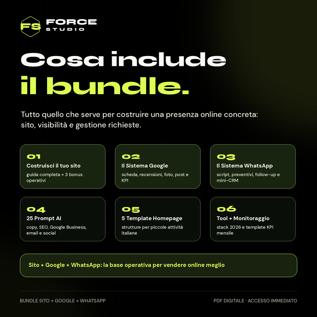 Sistema Attività Locale - cosa include nel bundle