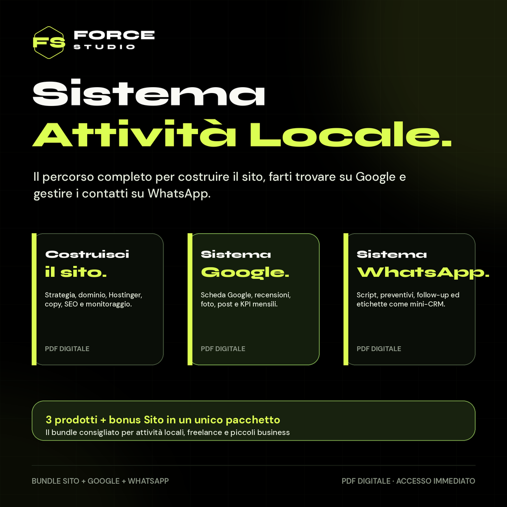 Sistema Attività Locale - bundle Sito Google WhatsApp Force Studio