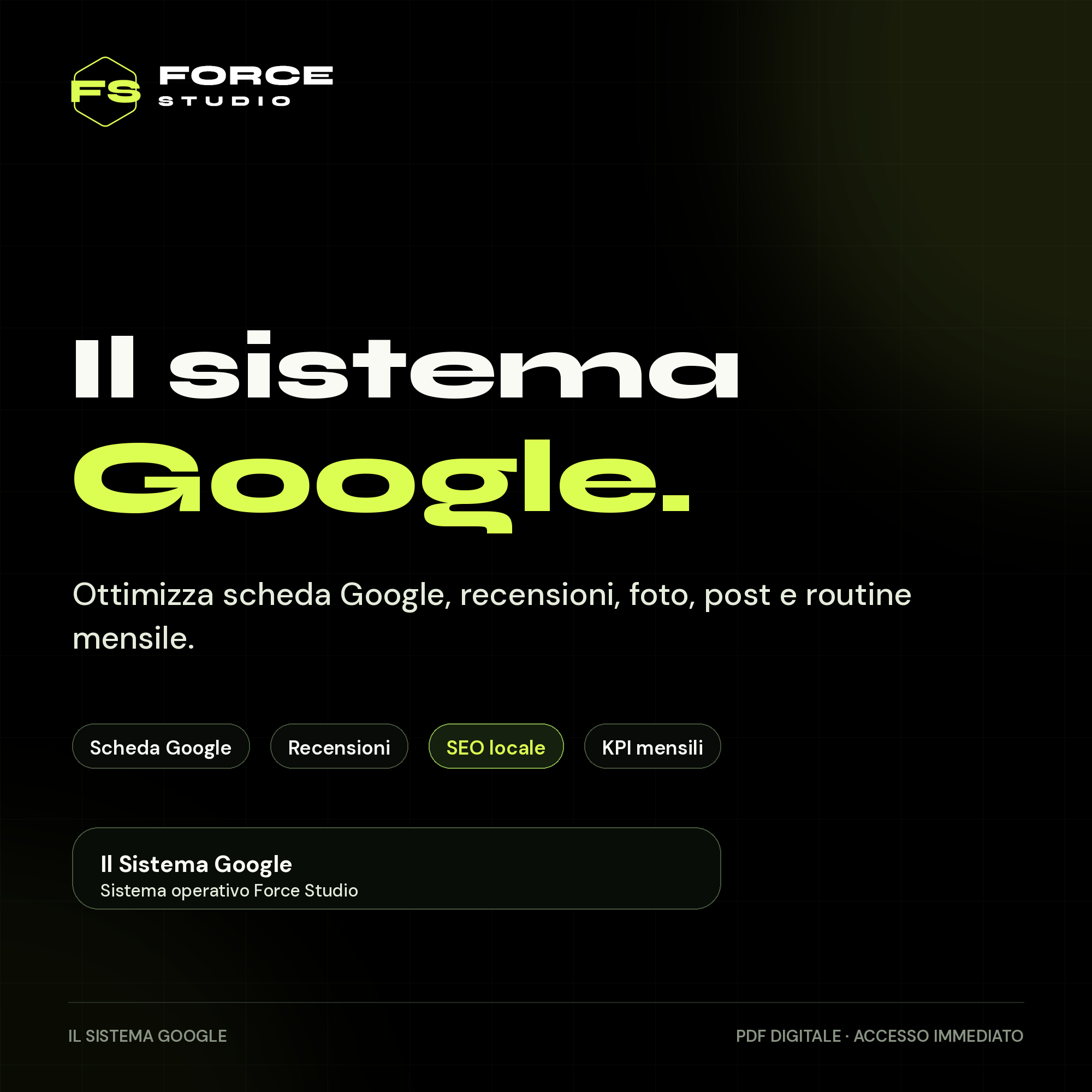 Il Sistema Google - cover prodotto digitale Force Studio