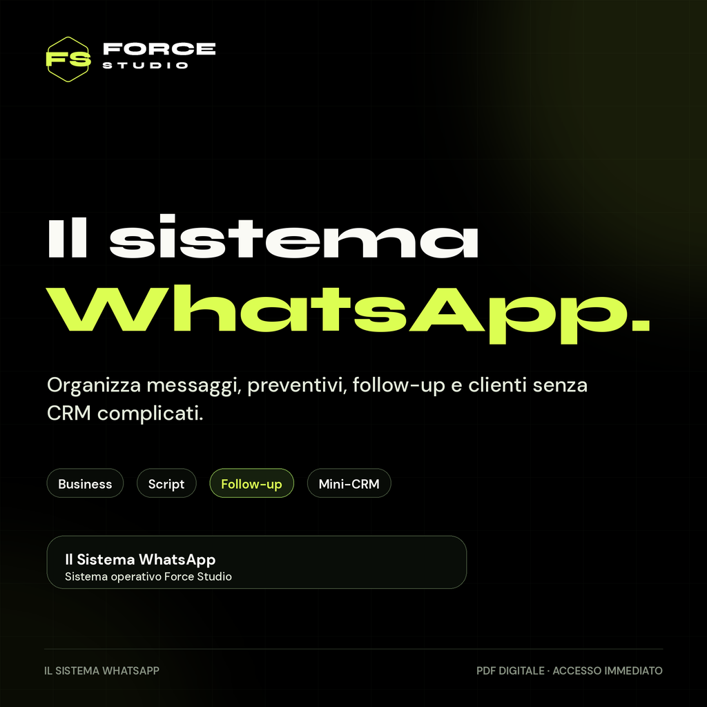 Il Sistema WhatsApp - cover prodotto digitale Force Studio