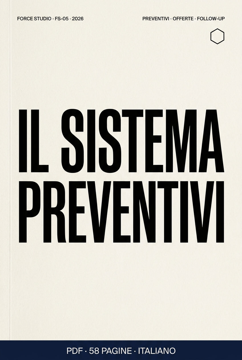 Il Sistema Preventivi - cover prodotto digitale Force Studio